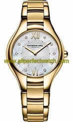 Raymond Weil Watches : 5132-P-00985 Quartz Mother of Pearl Diamond Dial Yellow Gold PVD Plating Stainless Steel Women Watch