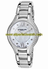 Raymond Weil Watches : 5132-STS-00985 Quartz Mother of Pearl Diamond Dial Diamond Case Stainless Steel Women Watch
