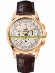 Omega Watches : 516.53.39.50.02.001 39mm Automatic Museum Cream Opaline Silver Dial Rose Gold Case With Brown Leather Strap Men Watch