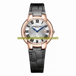 Raymond Weil Watches : 5229-PC5-01659 Quartz Roman Numerals Dial Date Black Leather Women Watch