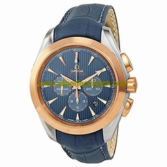 Omega Watches : 522.23.44.50.03.001 Blue Dial Fixed 18kt Rose Gold Band Men Watch