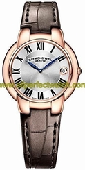 Raymond Weil Watches : 5235-PC5-01659 Quartz Roman Numerals Dial Date Rose Gold PVD Plating Case Brown Alligator Leather Women Watch