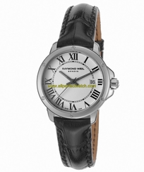 Raymond Weil Watches : 5391-L1-00300 Quartz White Dial Date Black Leather Women Watch