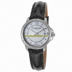 Raymond Weil Watches : 5391-L1-00995 Quartz White Diamond Dial Indices Black Leather Women Watch