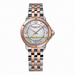 Raymond Weil Watches : 5391-SP5-00995 Quartz Date Mother of Pearl Dial Two Tone Stainless Steel Women Watch