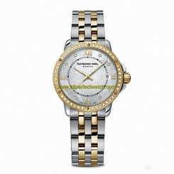 Raymond Weil Watches : 5391-SPS-00995 Quartz Diamond Bezel Date Two Tone Stainless Steel Women Watch