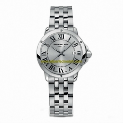 Raymond Weil Watches : 5391-ST-00659 Quartz Date Roman Numeral Silver Dial Stainless Steel Women Watch