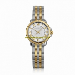 Raymond Weil Watches : 5391-STP-00308 Quartz Date Gold Tone Bezel Two Tone Stainless Steel Women Watch