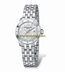 Raymond Weil Watches : 5399-ST-00995 Quartz Mother Of Pearl Dial Case With Steel On Steel 8 Diamonds Women Watch