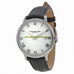 Raymond Weil Watches : 5488-STC-00300 Quartz Roman Numerals Dial Date Black Leather Men Watch