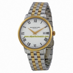 Raymond Weil Watches : 5488-STP-00300 Quartz Roman Numerals Dial Date Two Tone Stainless Steel Men Watch