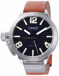 U-Boat Watches : 5570 Automatic Date Brown Leather Men Watch
