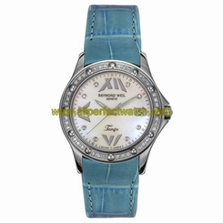 Raymond Weil Watches : 5590-S3S-97650 Quartz Mother of Pearl Diamond Dial Leather Women Watch