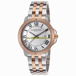 Raymond Weil Watches : 5591-SP5-00300 Quartz Black Roman Numeral Dial Two Tone Stainless Steel Men Watch