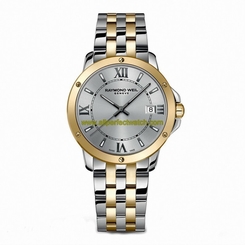 Raymond Weil Watches : 5591-STP-00657 Quartz Date Silver Dial Two Tone Stainless Steel Men Watch