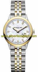 Raymond Weil Watches : 5670-STP-97091 Quartz Mother Of Pearl Dial And Yellow PVD Gold Coating Case And 24 Diamonds With Yellow PVD Gold Coating Stainless Steel Bracelet Women Watch