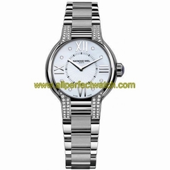 Raymond Weil Watches : 5932-ST3-00995 Quartz Noemia 32 Mm Mother Of Pearl Dial Stainless Steel Case And 72 Diamonds With Stainless Steel Bracelet Women Watch
