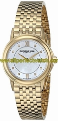 Raymond Weil Watches : 5966-P-00995 Quartz Analog Date Gold Tone Stainless Steel Women Watch