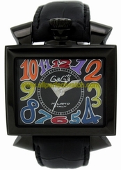 GaGa Milano Watches : 6002.1.BK Power reserve Mineral Crystal Men Watch