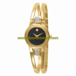 Movado Watches : 604984 Swiss Quartz Gold Tone Women Watch