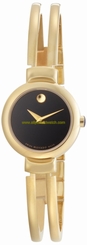 Fake AAA Movado Watches : 606058 Swiss Quartz Gold Tone Women Watch Watch