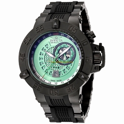 Invicta Watches : 6171 Green Dial Black-ion-plated-stainless-steel Band Men Watch