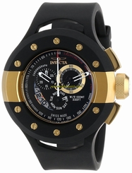 Invicta Watches : 6493 Quartz Chronograph Day Date Black Polyurethane Men Watch
