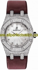 Audemars Piguet Watches : 67605BC.ZZ.D070SU.01 Quartz 18kt White Gold Mother Of Pearl Dial Brown Satin Band Women Watch