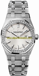 Audemars Piguet Watches : 67651ST.ZZ.1261ST.01 Quartz Stainless Steel Silver Dial Brushed Stainless Steel Band Women Watch