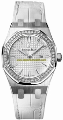 Audemars Piguet Watches : 67651ST.ZZ.D011CR.01 Quartz Stainless Steel Silver Dial White Crocodile Leather Band Women Watch