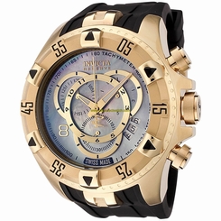 Invicta Watches : 6975 Quartz Mother of Pearl Chronograph Black Polyurethane Men Watch