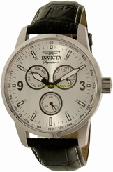 Invicta Watches : 7021 Quartz Analog Day Date Black Leather Men Watch