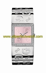 Guess Watches : 70607L3 Quartz Pink Dial Crystal Bezel Stainless Steel Women Watch