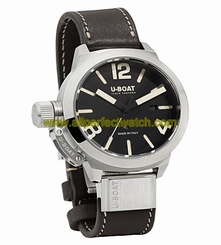 U-Boat Watches : 7120 Automatic Black Dial Date Dark Brown Leather 53mm Men Watch