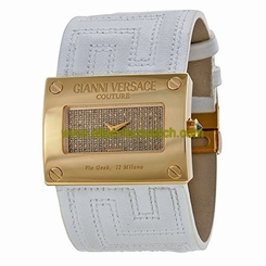Versace Watches : 71Q00SD91F-S001 Gold Diamond Pave Dial Fixed Gold-plated Band Women Watch