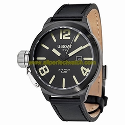 U-Boat Watches : 7248 Quartz Left Hook IFO Date Black Leather Men Watch