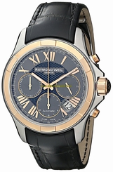 Raymond Weil Watches : 7260-SC5-00608 Automatic Chronograph Date Black Leather Men Watch