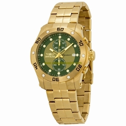 Invicta Watches : 7385 Green And Gold Quartz Men Watch