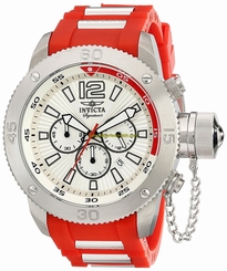 Invicta Watches : 7424 Quartz Chronograph Date Red Polyurethane Men Watch