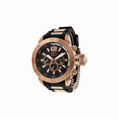 Invicta Watches : 7428 Black Dial Rose Gold-tone Men Watch