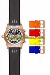 Invicta Watches : 7489 Black Dial Fixed Rose Gold-tone Band Men Watch