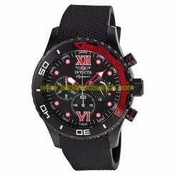 Invicta Watches : 7507 Black Dial Uni-directional Rotating Black Pvd Band Men Watch