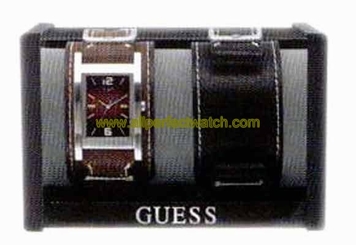 Guess Watches : 75540G1 Quartz Interchangeable Leather Strap Set Men Watch