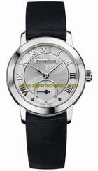 Audemars Piguet Watches : 77230BC.OO.A001MR.01 Manual Wind 18kt White Gold Silver Dial Black Satin Band Women Watch