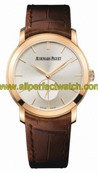 Audemars Piguet Watches : 77238OR.OO.A088CR.01 Manual Wind 18kt Rose Gold Silver Dial Brown Crocodile Leather Band Women Watch