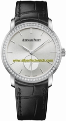 Audemars Piguet Watches : 77239BC.ZZ.A002CR.01 Manual Wind 18kt White Gold Silver Dial Black Crocodile Leather Band Women Watch