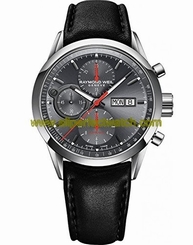 Raymond Weil Watches : 7730-STC-60112 Automatic Chronograph Day Date Black Leather Men Watch