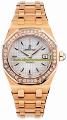 Audemars Piguet Watches : 77321OR.ZZ.1230OR.01 Automatic 18kt Rose Gold Silver Dial Brushed & Polished 18kt Rose Gold Band Women Watch