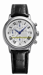 Raymond Weil Watches : 7737-STC-00659 Automatic Chronograph Silver Dial Stainless Steel Case With Black Leather Strap Men Watch