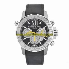 Raymond Weil Watches : 7800-TIR-00207 Automatic Chronograph Nabucco Inverso Special Edition Black Dial Stainless Steel Case With Rubber Strap Men Watch